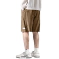 thumbnail image 3 of Men's Corduroy Shorts Casual Elastic Waist Drawstring Lightweight Summer Beach Shorts Brown XL, 3 of 4