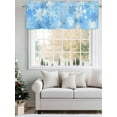 thumbnail image 5 of Winter Snowflake Valances for Windows Christmas Gradient Blue Simple Rod Pocket Curtains Valance Short Window Treatment Drapes for Living Room, Bedroom Bathroom 56"&nbsp;W x 16" L, 5 of 5