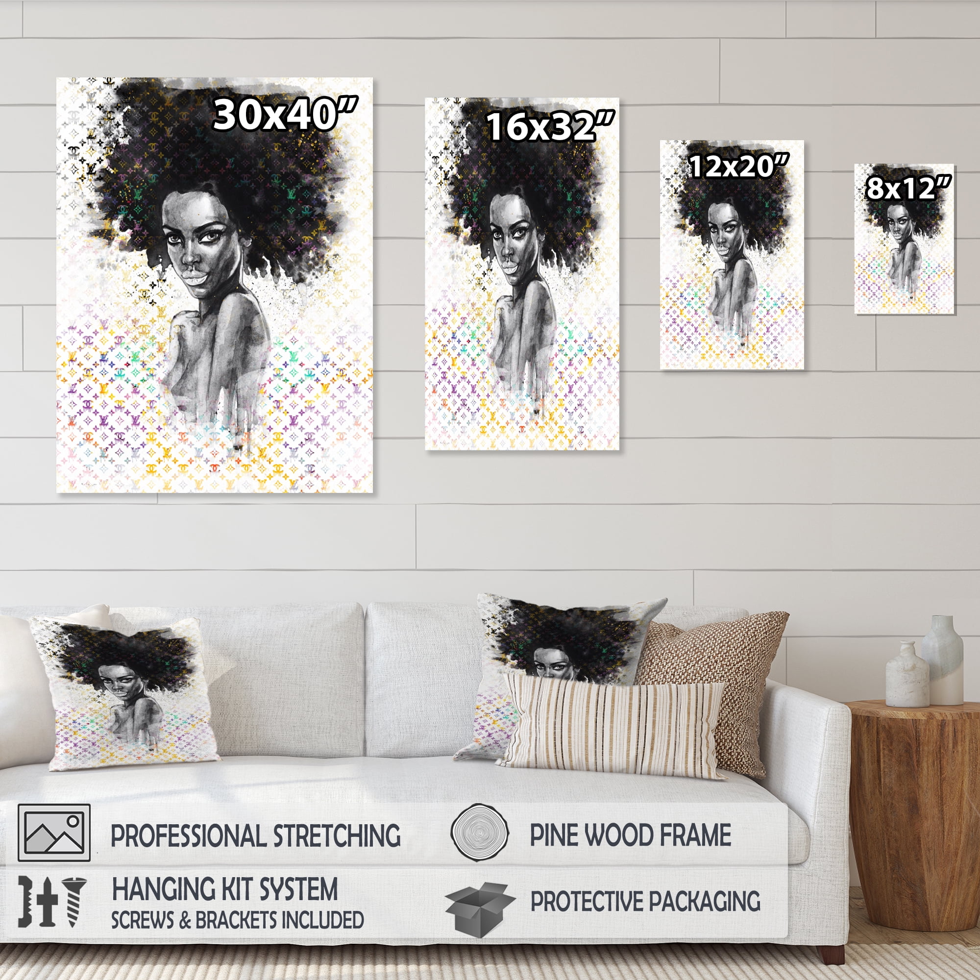 Designart Luxurious Femela Sketch II Canvas Wall Art