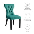 thumbnail image 4 of Modway Silhouette 20" Modern Fabric Dining Chairs in Black/Teal Blue (Set of 2), 4 of 9