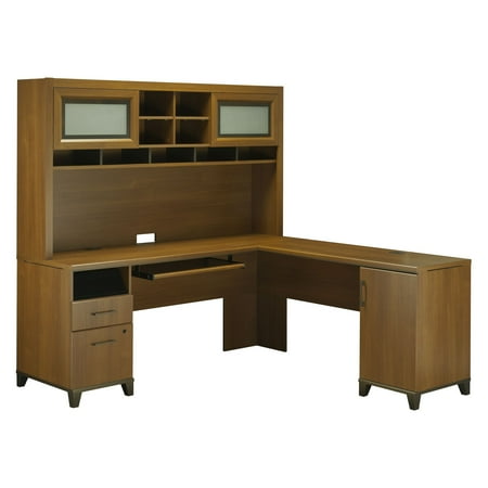 shaped desk office hutch computer achieve optional drawer connect file oak zoom bush warm shape