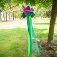 thumbnail image 3 of In the Breeze 5227 — Iris Windtail — Colorful 3D Purple Flower Windsock with Flowing Tails, 3 of 9