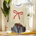 thumbnail image 4 of Craaazy Christmas Womens Shirts Fleece Crew Neck Long Sleeve Womens Tops Christmas Prints Loose Pullover Gifts for Women, 4 of 6