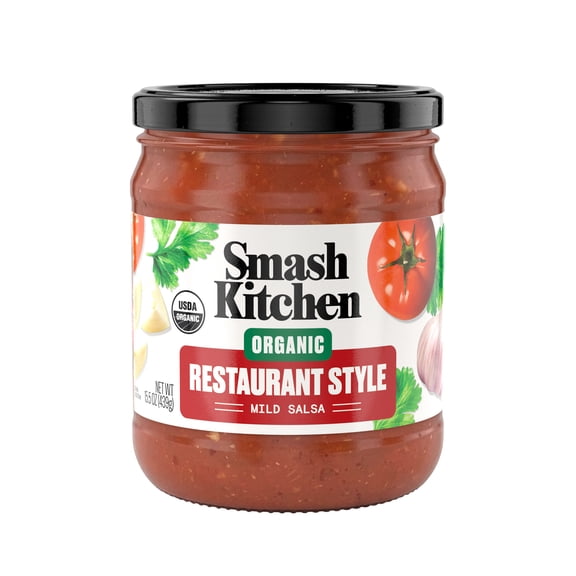 Smash Kitchen Organic Mild Restaurant Style Salsa Dip, 15.5 oz