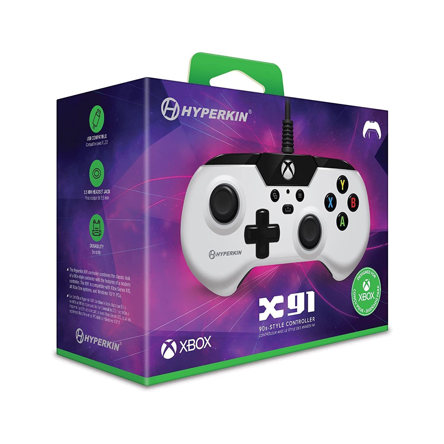 Xbox 1 Ruby Hyperkin X91 Xbox Controller Hyperkin X91 'Ice' Wired Controller For ...