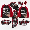 thumbnail image 6 of PatPat Christmas Pajamas Family Matching 2 Piece Couple Pjs Sets Letter & Deer Print Long Sleeve Top & Plaid Pants for Men Holiday Sleepwear with Socks, Black/Red, XXL, 6 of 10