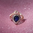 thumbnail image 4 of Bright Zircon Ring Round Blue Stone Jewelry Fashion Jewelry Engaged Ring For Women, 4 of 9