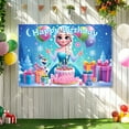thumbnail image 6 of Happy birthday! Frozen background banner. Vibrant polyester decoration for classrooms and offices. The perfect gift for family and friends. Holiday background | Vibrant party banner, 6 of 9
