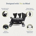 thumbnail image 4 of Foundations Compass Trio Triple Stroller, 3-Seat Tandem with Canopies and Reclining Seats, Black, 4 of 8