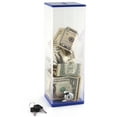 thumbnail image 3 of MCB- Donation Box - Ticket Box - 10" Tall Square Acrylic Donation Container, Big Display with Full Print Insert Blue, 3 of 3