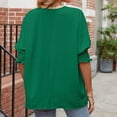 thumbnail image 5 of Timegard Tops for Women Puff 1/2 Sleeve Crewneck Loose Solid Color Casual Travel Tops Summer Fashion, 5 of 5