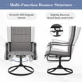 thumbnail image 3 of MRUAKA Patio Swivel Chairs Set of 2, Outdoor Dining Chairs Mid Back Padded All Weather Breathable Textilene Outdoor Swivel Chairs with Metal Rocking Frame for Lawn Garden Backyard Deck, Dark Gray, 3 of 8