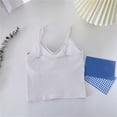 thumbnail image 4 of WZXFASHION Tank With Built In Bra Womens Tank Tops Adjustable Strap Stretch Cotton Camisole With Built In Padded Shelf Bra Intimates White One Size, 4 of 4