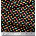 thumbnail image 2 of Soimoi Black Cotton Duck Fabric Donuts Food Printed Fabric 1 Yard 42 Inch Wide, 2 of 3