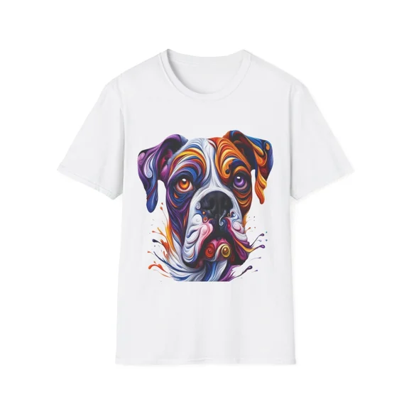 Dog Lover Unisex Soft Cotton T-Shirt. Boxer Dog