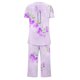 thumbnail image 5 of Pantalones de Mujer Casual Recortado Botón Suelto Ajuste Impreso con Manga Larga Superior, Diseño de Cuello de Jardín para el Uso Diario de Primavera, 5 of 5