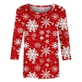 thumbnail image 4 of DailyTrove Women's Christmas Long Sleeve Sweatshirt, Santa & Tree Print, Relaxed Fit, Cozy Fabric, Christmas Gatherings & Lounging, 4 of 6