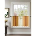 thumbnail image 2 of Sheer Curtains 54 inches Long, Minimalist Country Scorched Orange Gradient Stripes Light Filtering Sheer Window Curtains Rod Pocket Voile Drapes for Bedroom Living Room, 52"W x 54"L 2 Panels, 2 of 7