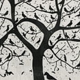 thumbnail image 6 of HAOXIT Abstract Round Fitted Tablecloth with Elastic Edge, Monochrome Autumn Season Tree Print Polyester Table Cover, Fits Round Table, for Wedding Party Dining Banquet, Black and White 46-50, 6 of 8