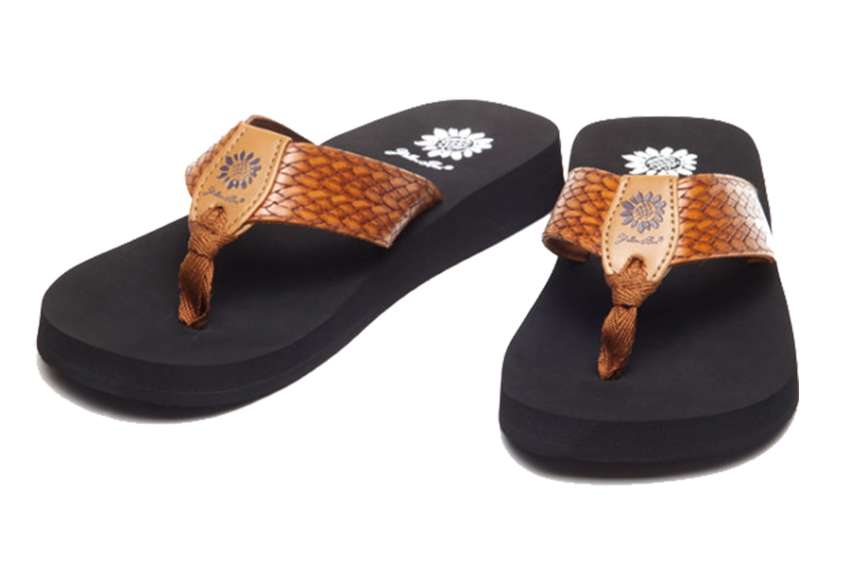 yellow box wedge sandals