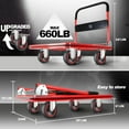 thumbnail image 2 of Push Cart Dolly by Wellmax, Moving Platform Hand Truck, Foldable for Easy Storage and 360 Degree Swivel Wheels with 660lb Weight Capacity, Red Color, 2 of 4