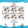 thumbnail image 2 of Chihuahua and Footprints Hooded Bath Towel，50"x30" for Ages 3 To 12 Kids, Quick Dry Lightweight Soft Microfiber Hood Beach Towel Cover Up for Kids, 2 of 7