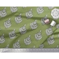 thumbnail image 2 of Soimoi Poly Georgette Fabric Leaves & Floral Block Printed Fabric 1 Yard 52 Inch Wide, 2 of 3