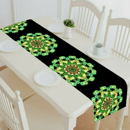 

ECZJNT Green Oriental Style table runner table cloth tea table cloth 16x72 inch