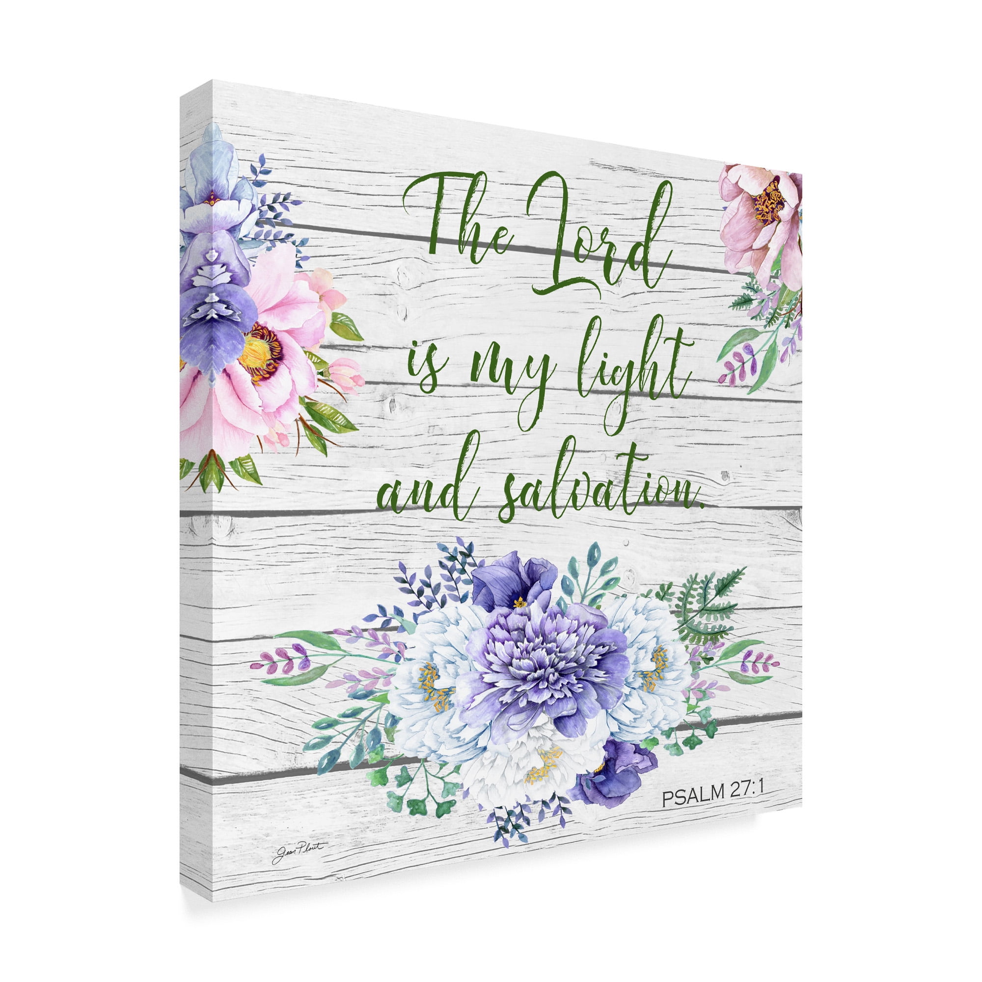 Trademark Fine Art 'Garden Florals Bible Verse 3' Canvas Art by Jean Plout