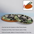thumbnail image 4 of Koala 6PCS Round Coasters, Microfiber Leather Drink Coasters Set of 6, 11x11 cm/4.3x4.3 in Coaster for Drinks, Heat Cup Coasters, Table Coasters for Home and Office, 4 of 6