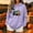 Purple, variant on Naotn Women Drawstring Hooded Pullover Tops Long Sleeve Front Pocket Hoodies Pumpkin Coffee Graphic Loose Fall Casual Shirts