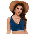 thumbnail image 3 of kamemir Triangle Bikini Top Women Underwire Bikini Top Only Push Up Swim Top Bra Swimsuit Tops Padded Bathing Suit Top(Blue,M), 3 of 6