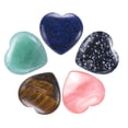 thumbnail image 1 of 5Pcs Corazón Piedra Cuarzo, Piedras de Corazón de Amor para Equilibrar la Preocupación a Granel Verde, Nieve, Rojo, Azul, Marrón, 1 of 5
