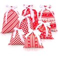 thumbnail image 1 of Sacs-cadeaux en Tissu de Noël 7 Pcs, Sac à Cordon, Sac de Rangement en Coton avec 7 Étiquettes, Sacs-Cadeaux Rouges, Sacs pour Friandises, Sacs de Cadeaux pour Décorations et Fournitures de Fête de Noël, 1 of 7