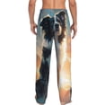 thumbnail image 7 of Salouo Cloud Border Collie Print Pajama Pants for Men, Lounge Pants Elastic Waistband Casual Men's sleepwear Loungewear Sleep Pajama Pant -Medium, 7 of 7