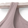 thumbnail image 4 of MIUOWANP Tank Tops with Built in Bra for Women Solid Color Loose Padded Camisole Without Rims And Cup Integr Coffee L, 4 of 5