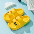 thumbnail image 2 of Quealent Kids Shoes Thick Shower Toddler Girls Slippers Boys Sole Bathroom Slippers Sandals Girls Slides Cute Soft Shoes for Toddler Anti-slip Outdoor Slippers Yellow,11.5 Little Kid, 2 of 3