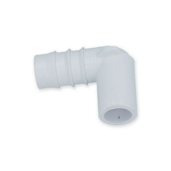 Waterway Plastics 411-3500 0.75 x 0.5 in. 90 deg Spigot PVC Ribbed BarbElbow Adapter