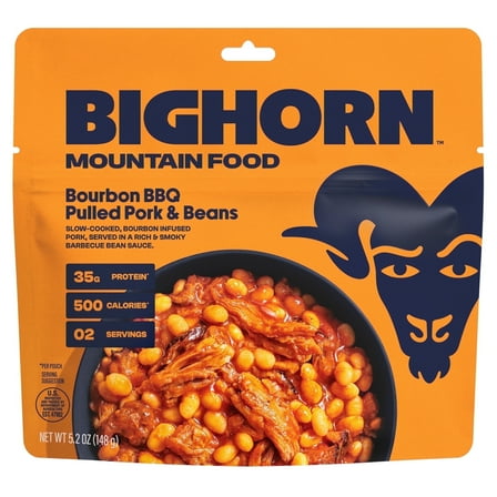 Bourbon BBQ Pulled Pork and Beans, Freeze Dried Backpacking Meals, 2 Servings