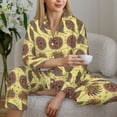thumbnail image 6 of Pofeuu Bohemia Print Womens Pajamas Set Long Sleeve Sleepwear Button Down Nightwear Soft Pj Lounge Sets Button Down Pajamas Women-Medium, 6 of 7