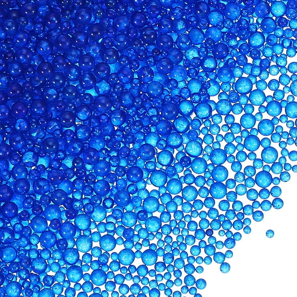 Uxcell Resin Bubble Beads, Tiny Iridescent No Hole Mini Glass Bubbles for DIY Crafting Dark Blue