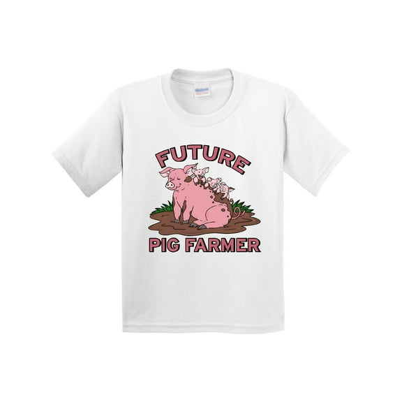 Inktastic Future Pig Farmer with Cute Pig Family Youth T-Shirt