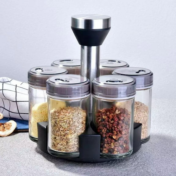 6-Jar Revolving Spice Rack Organizer, Herb and Spice Rack Organizer