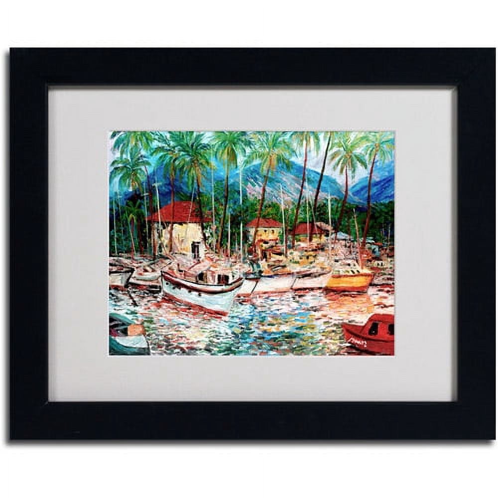 Trademark Fine Art "Lahaina Boats" Canvas Art by Manor Shadian, Black Frame