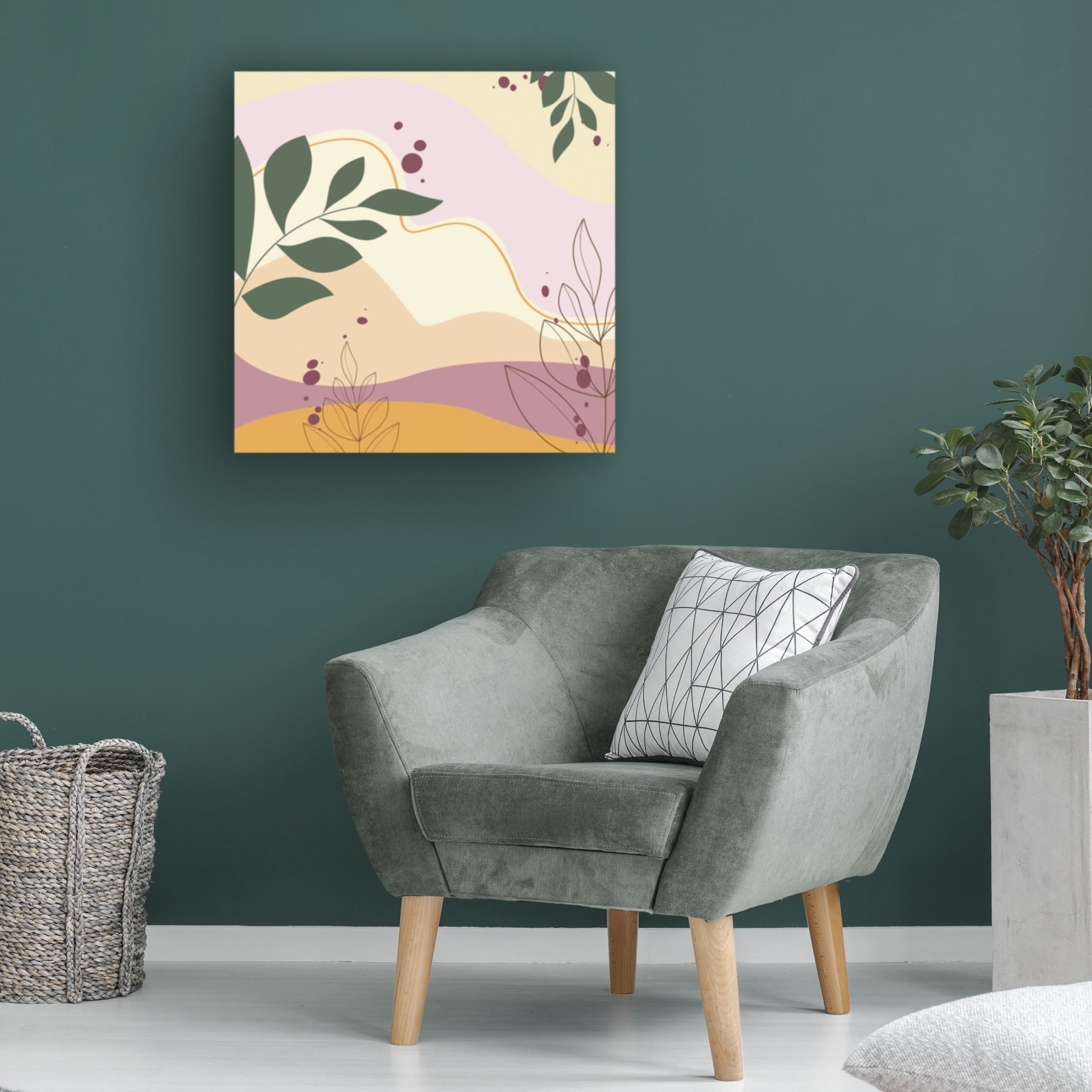 Canvas Wall Art - Jean Plout 'Abstract Botanical Garden C' Wall Art for Living Room, Bedroom, or Office Décor by Trademark Fine Art - 24 x 24 Inches