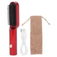 thumbnail image 3 of 2 In 1 Hair Curler Comb, Anti Scald Hair Straightener Brush Fast Heating Portable  For Home For Salon Red, 3 of 8