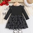 thumbnail image 3 of Hotiary Infant Toddler Lotus Edge Long Sleeved Dress for Spring and Autumn Butterfly Embroidered Printed Mesh Dress for Girls 3M-3T, 3 of 6
