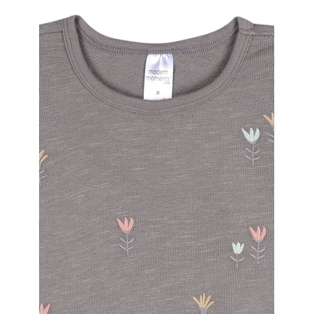 Modern Moments by Gerber Baby and Toddler Girl Organic Ruffle Puff Sleeve Top, Sizes 0/3 Months - 5T