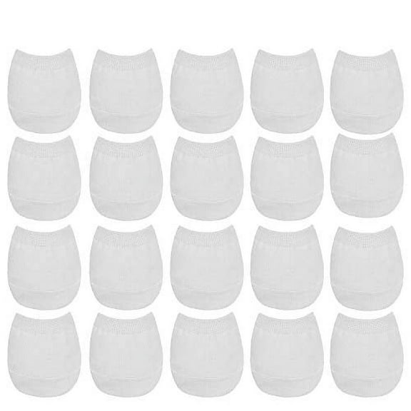 Counting Mars 10 Pairs White Seamless Clog Mule Half Socks for Women Cotton Toe Topper Socks