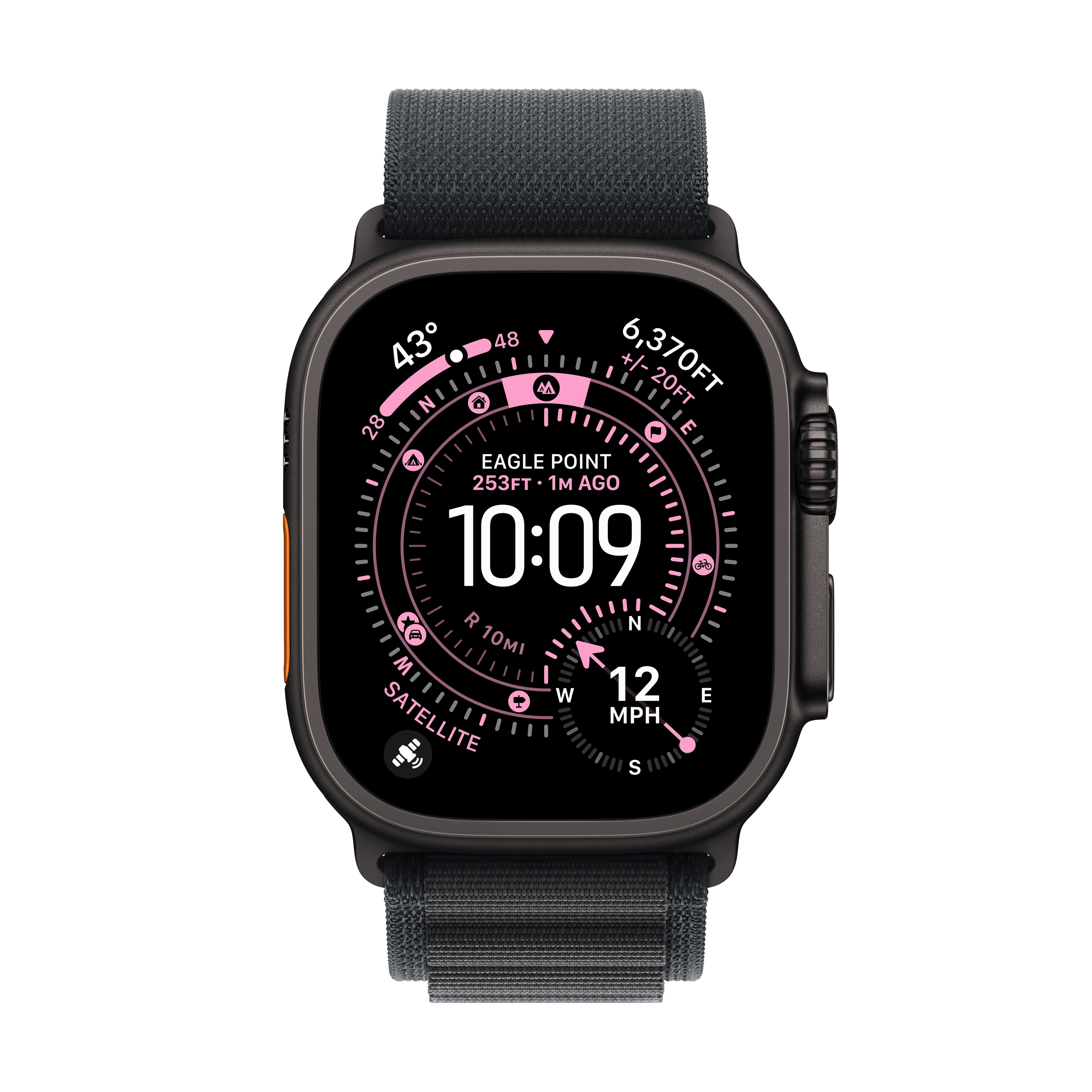 Apple Watch Ultra 3 GPS + Cellular 49mm Black Titanium Case with Black Alpine Loop - Small
